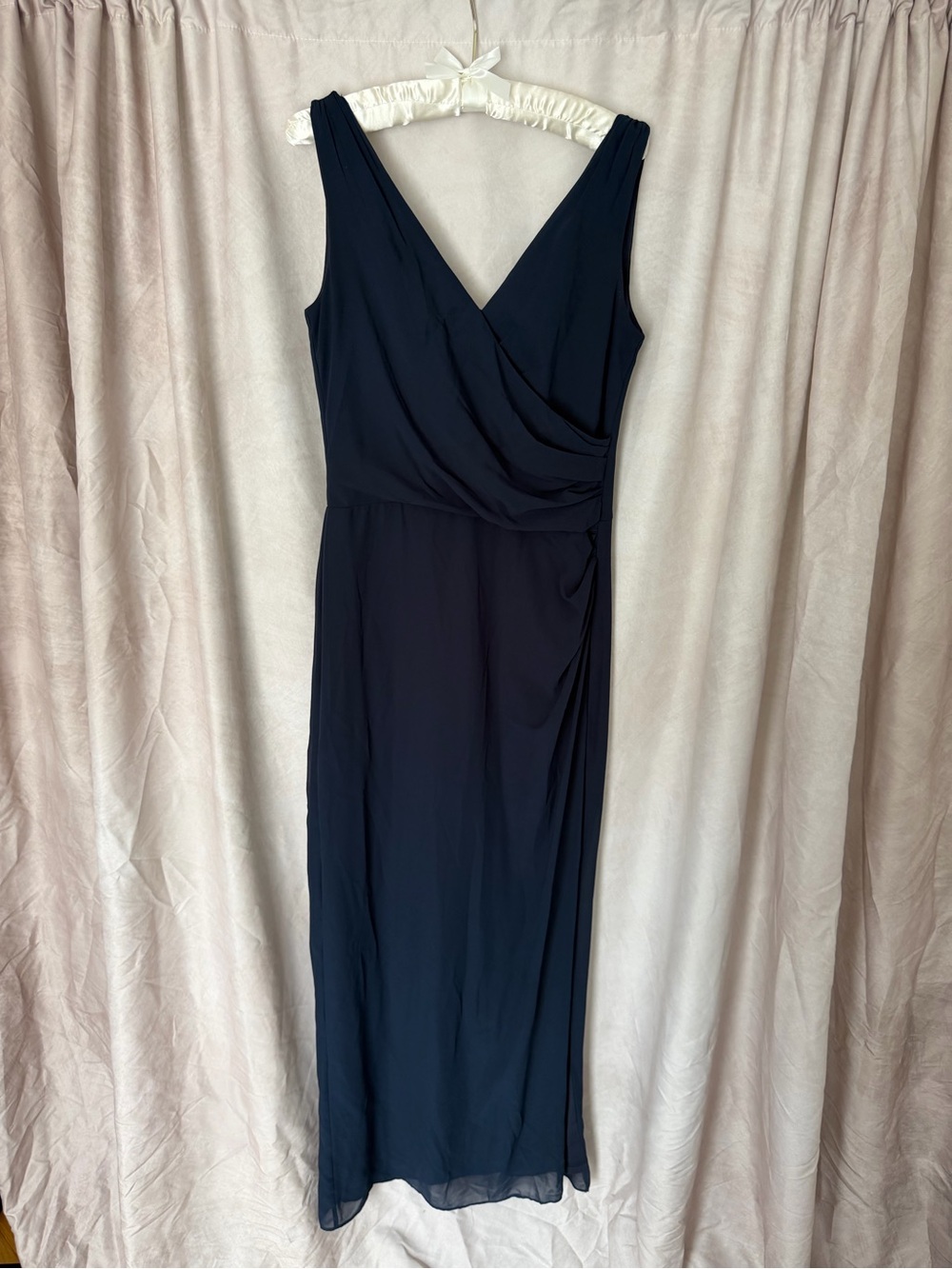 Bill Levkoff Sleeveless V-Neck Navy Maxi Dress